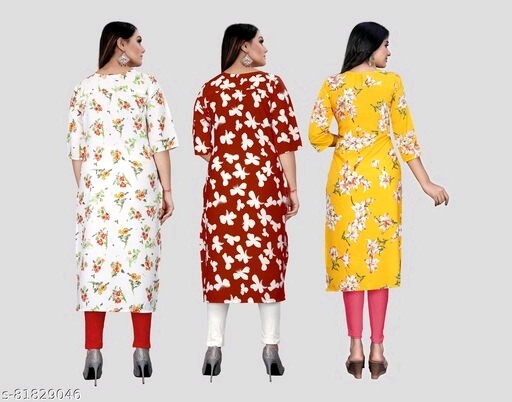 Women crepe fabric printed kurti - available, S