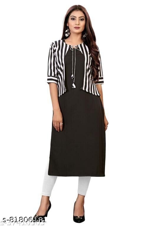 Flirty Casual Printed Crepe Kurti - M, available