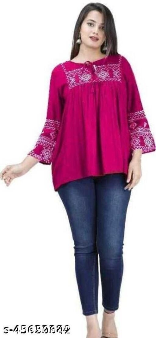 Women Embrodery Pink Top - M, available