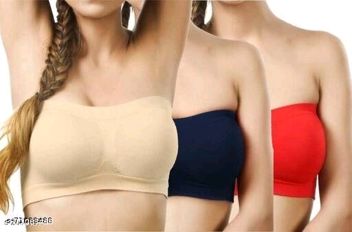 Sexy Women & Girls Non Padded Tube Bra (PACK OF 3)