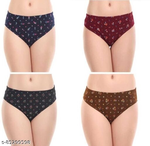 Women's Cotton Mid Waist Comfort Panty Briefs / Hipster Innerwear Soft  Stretchable Panties Womens & Girls Cotton