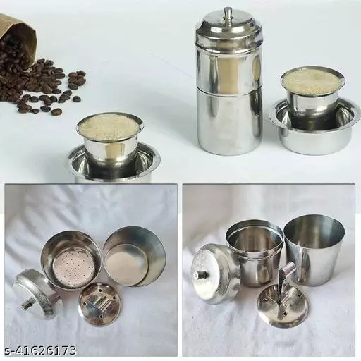 Stainless Steel South Indian Style Madras Drip Coffee Filter 7 Tall 1 Cup  #44777