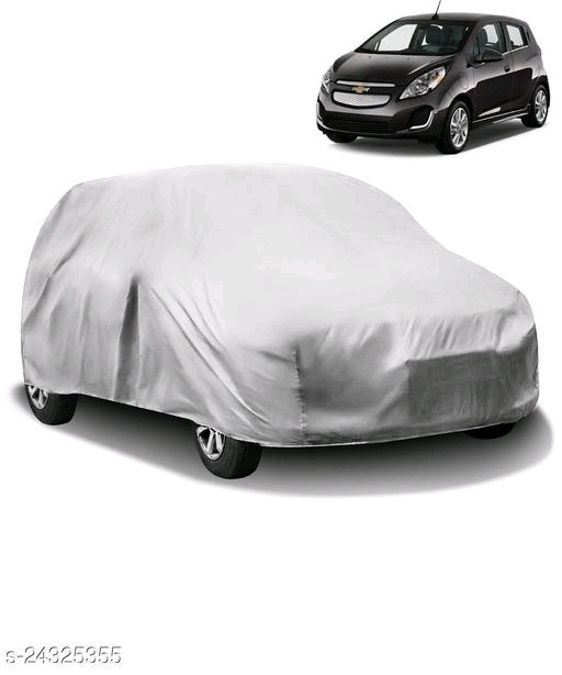 Carnest Car Body Cover for Chevrolet Beat Without Mirror Pocket (Silver  Matty)