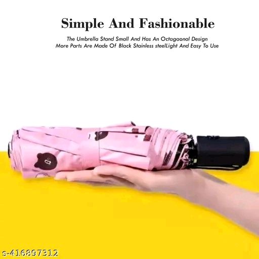 KEKEMI 3 Fold Automatic Sun & Rain Umbrella for Men & Women (Pack of 1) - Free Size, Pink