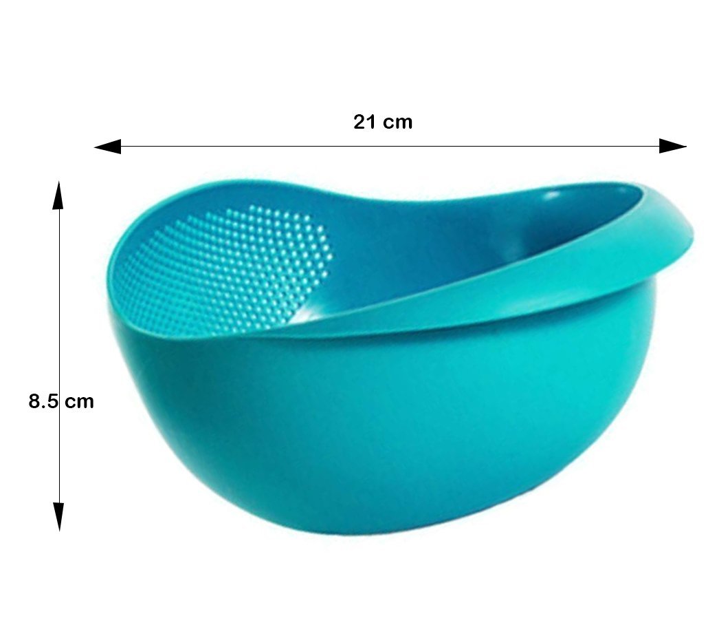 0081A Multi-Function with Integrated Colander Mixing Bowl Washing Rice, Vegetable and Fruits Drainer Bowl-Size: 21x17x8.5cm - India, 0.605 kgs