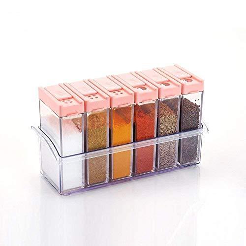 0122 Plastic Spice Jars (6 pcs, 14x22x8cm, Multicolour) - India, 0.31 kgs