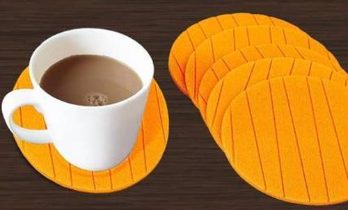 0129 6 pcs Useful Round Shape Plain Silicone Cup Mat Coaster Drinking Tea Coffee Mug Wine Mat for Home - India, 0.04 kgs