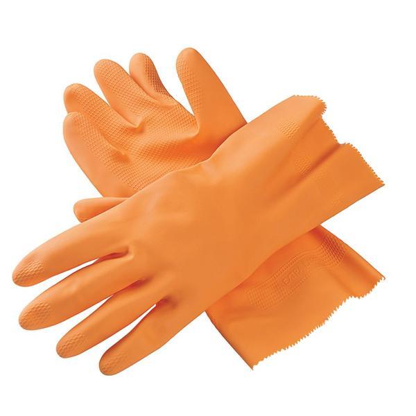 0654 - Cut Glove Reusable Rubber Hand Gloves (Orange) - 1 pc - China, 0.06 kgs