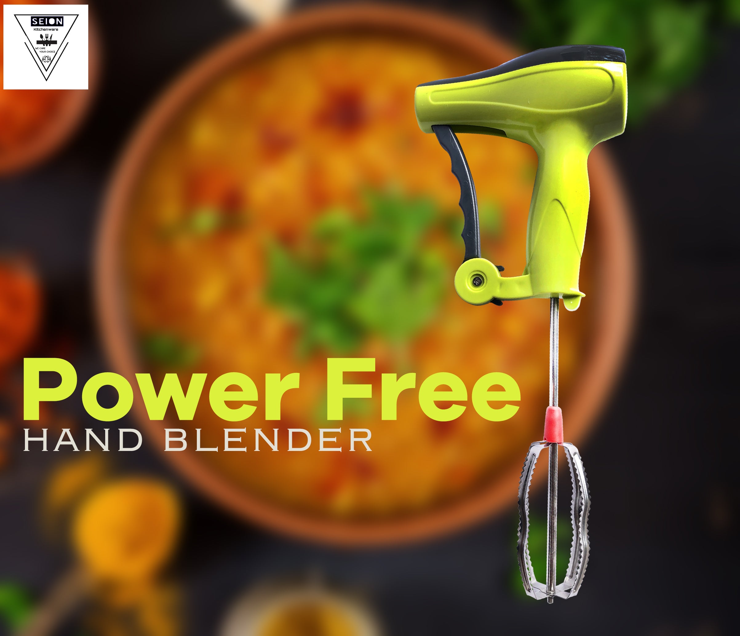 0723 Power-Free Manual Hand Blender With Stainless Steel Blades - India, 0.455 kgs