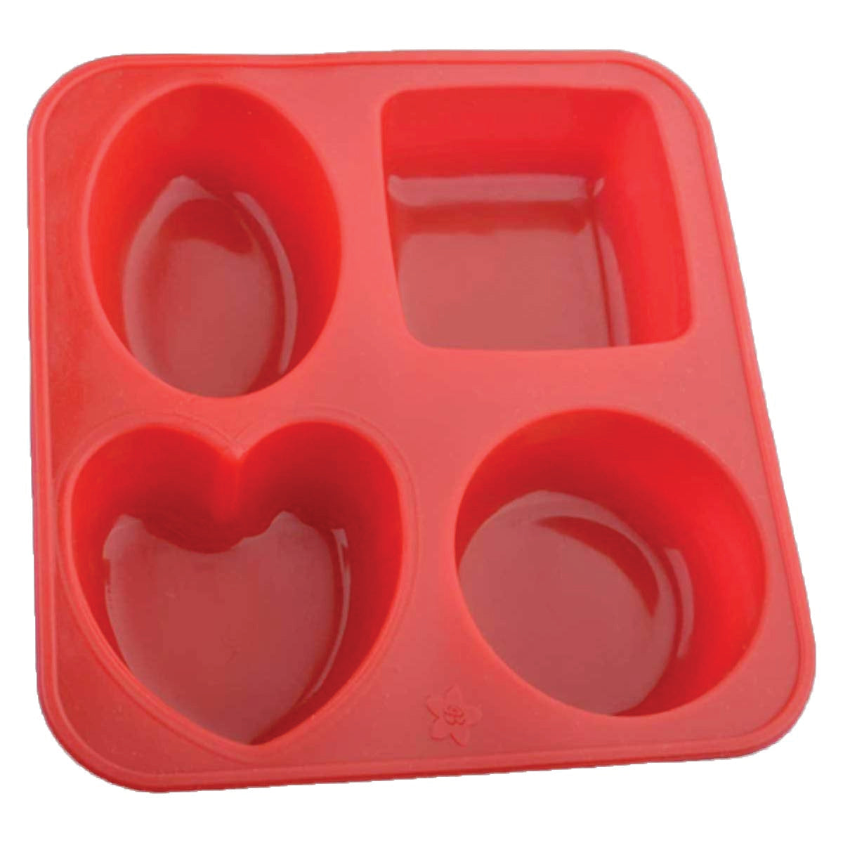 0773 Silicone Circle, Square, Oval and Heart Shape Soap And Mini Cake Making Mould - India, 0.173 kgs