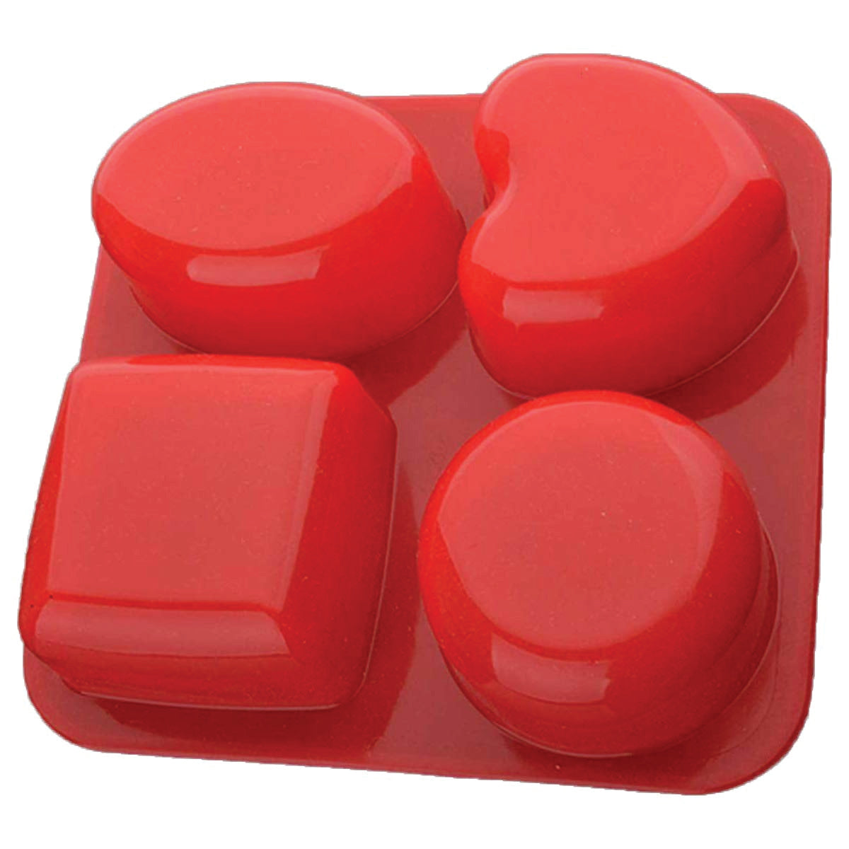 0773 Silicone Circle, Square, Oval and Heart Shape Soap And Mini Cake Making Mould - India, 0.173 kgs