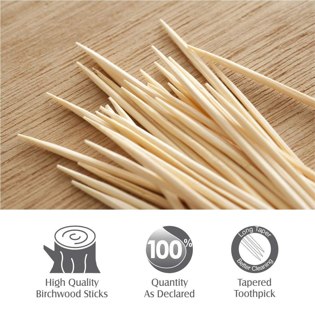 0834 Wooden Toothpicks with Dispenser Box - China, 0.026 kgs