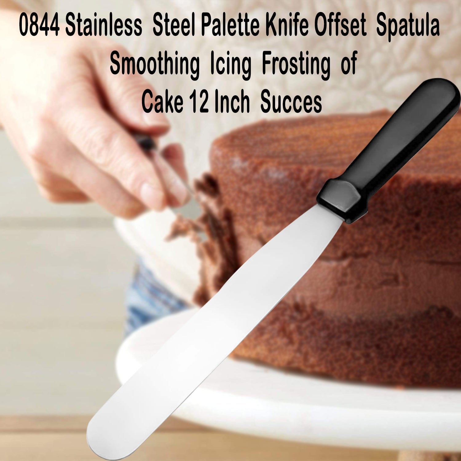 0844 Stainless Steel Palette Knife Offset Spatula for Spreading and Smoothing Icing Frosting of Cake 12 Inch - India, 0.08 kgs