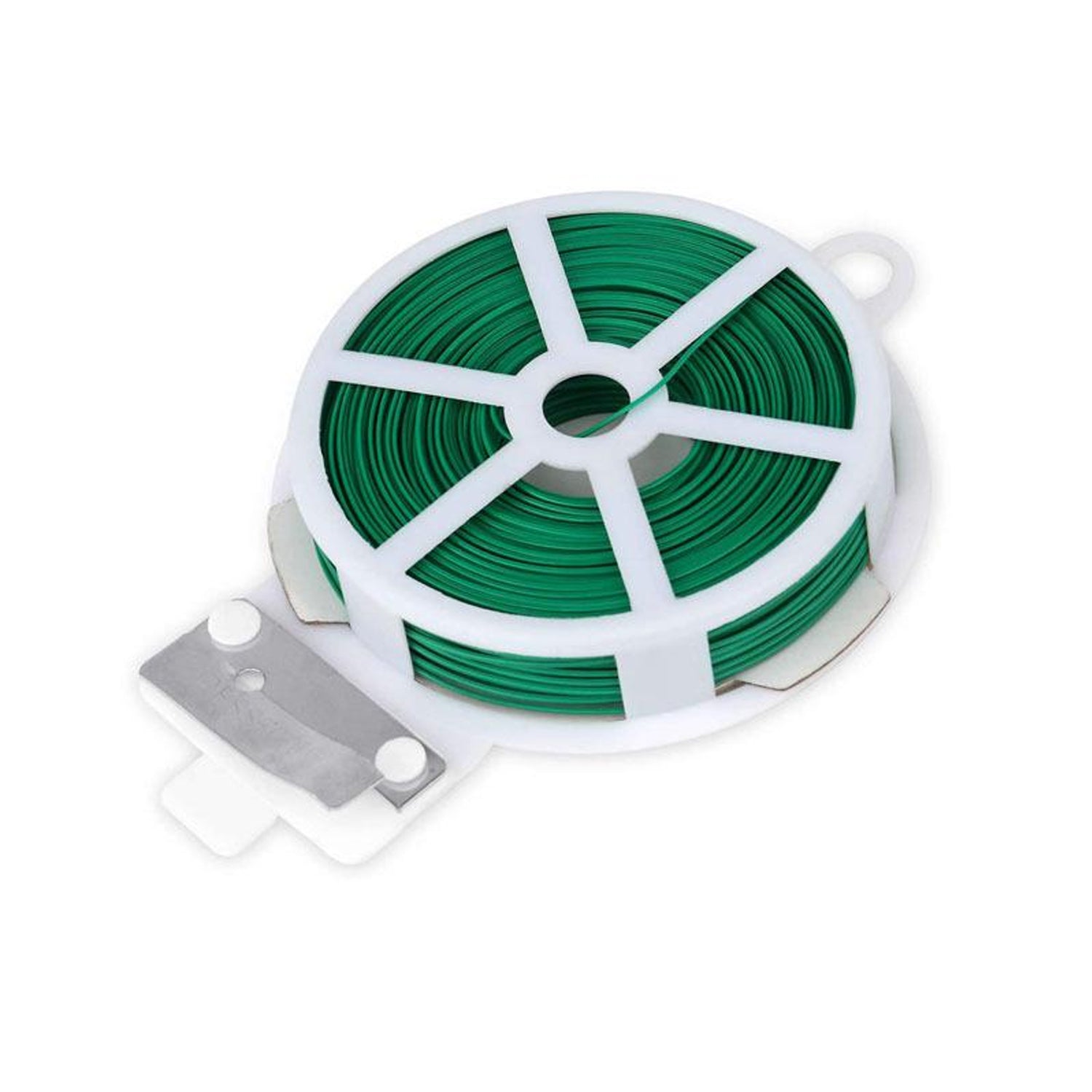 0873 Plastic Twist Tie Wire Spool With Cutter For Garden Yard Plant 50m (Green) - China, 0.097 kgs