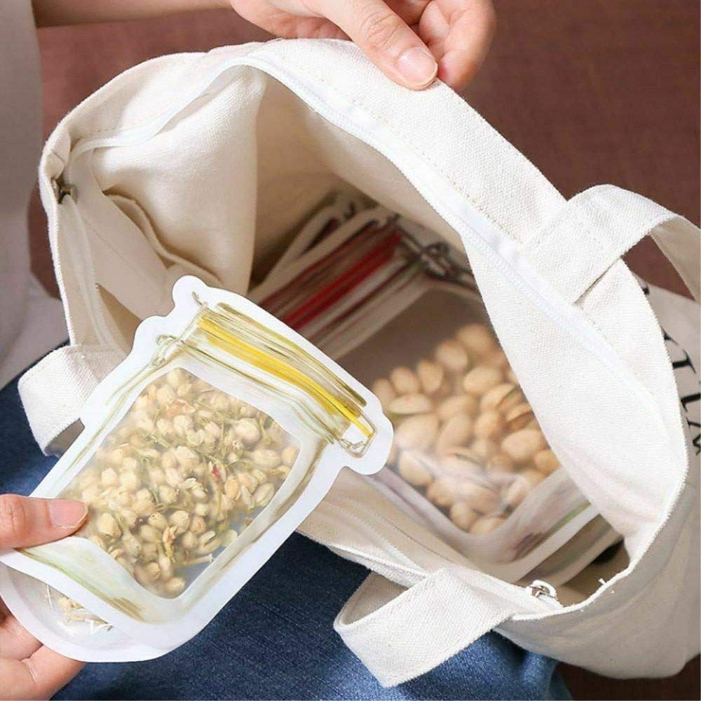 1073 Reusable Airtight Seal Plastic Food Storage Mason Jar Zipper (150ml) - China, 0.07 kgs