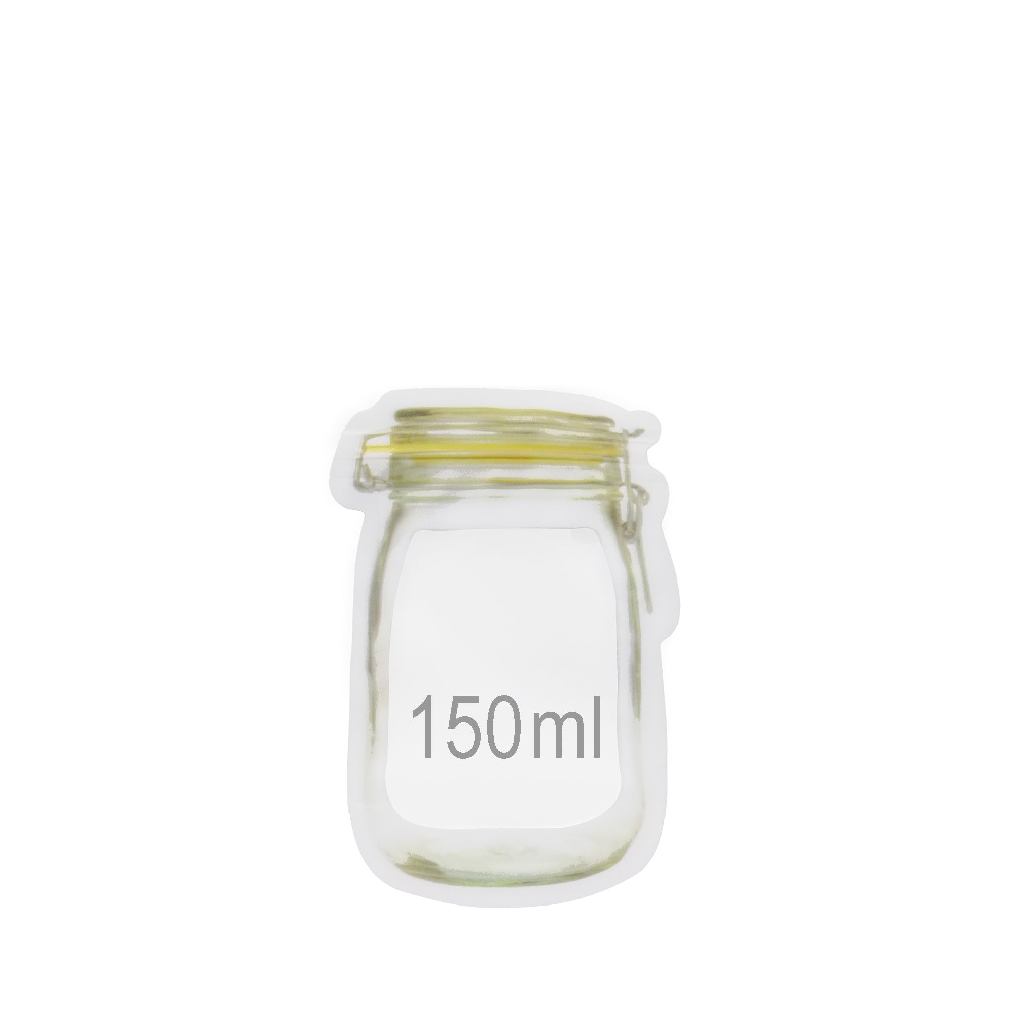 1073 Reusable Airtight Seal Plastic Food Storage Mason Jar Zipper (150ml) - China, 0.07 kgs