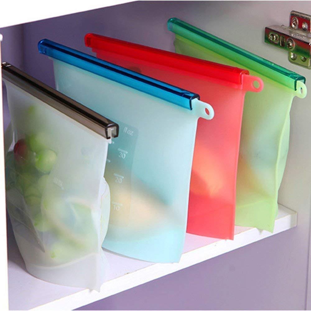 1080 Reusable Silicone Airtight Leakproof Food Storage Bag - 1 ltr - China, 0.183 kgs