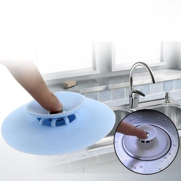 1163 Creative 2-in-1 Silicone Sewer Sink Sealer Cover Drainer (multicolour) - China, 0.07 kgs