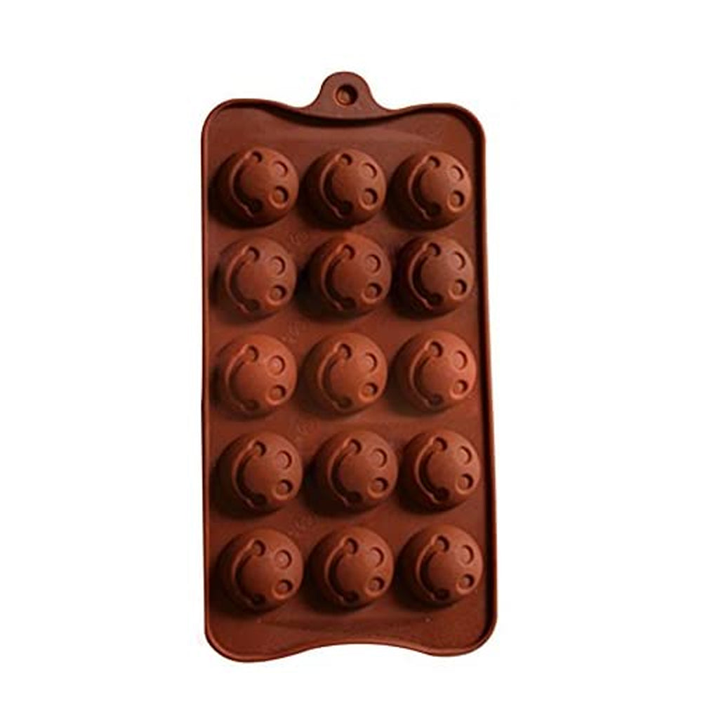 1188 Food Grade Non-Stick Reusable Silicone Smile Shape 15 Cavity Chocolate Molds / Baking Trays - India, 0.142 kgs