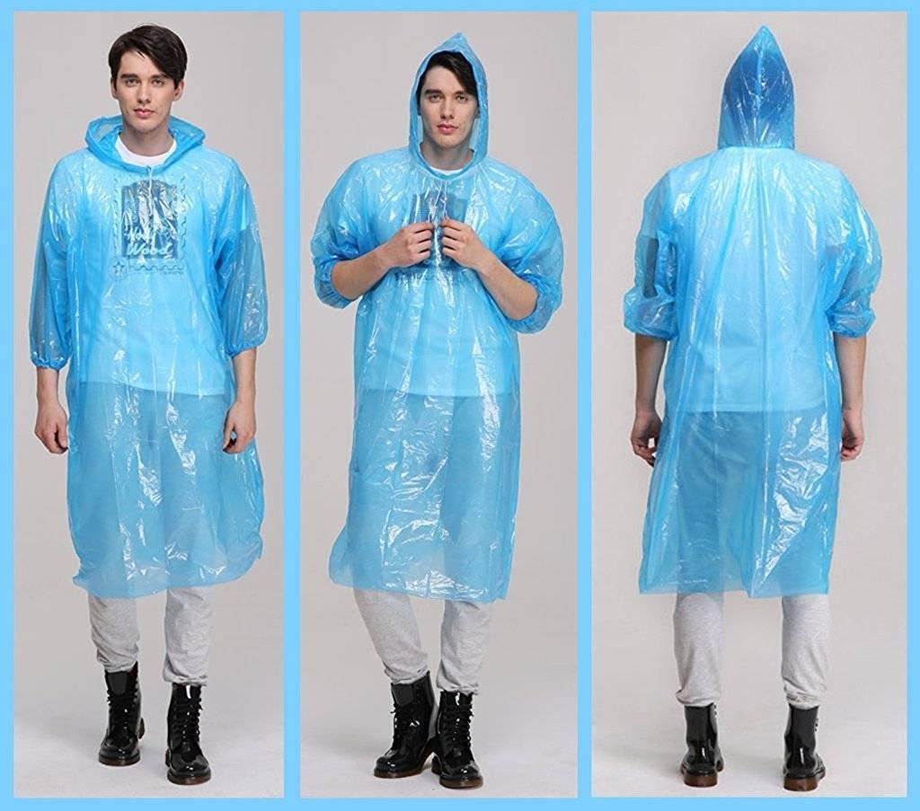 1425 Waterproof Rain Poncho with Drawstring Hood Pocket - China, 0.03 kgs