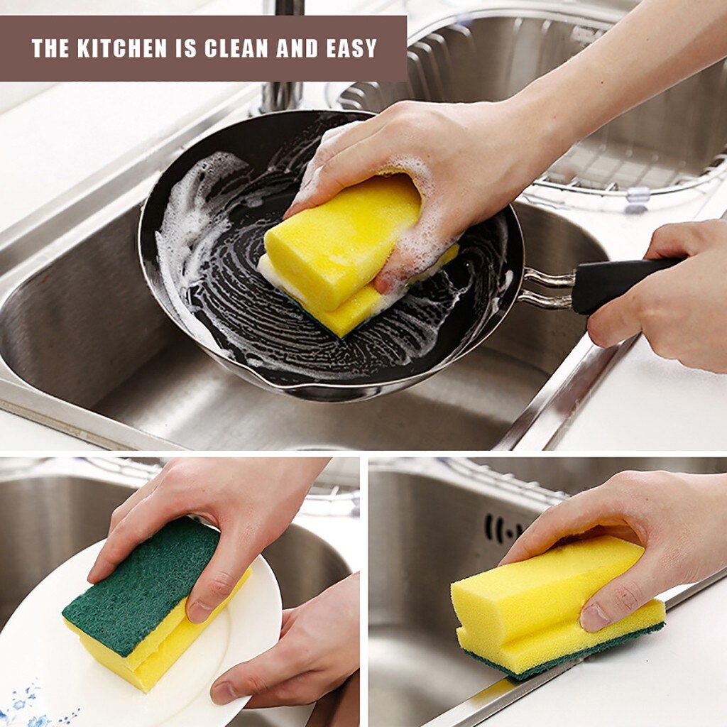 1429 Scrub Sponge 2 in 1 PAD for Kitchen, Sink, Bathroom Cleaning Scrubber (6 pc) - India, 0.35 kgs