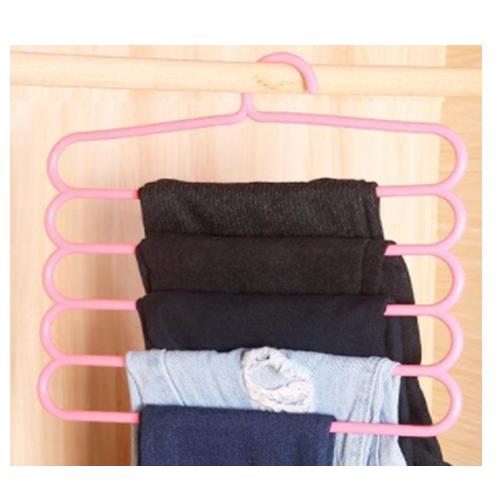 1541 Premium Wardrobe Storage Organizer 5 in 1 Multipurpose Plastic Hanger, Assorted (5) - India, 0.095 kgs