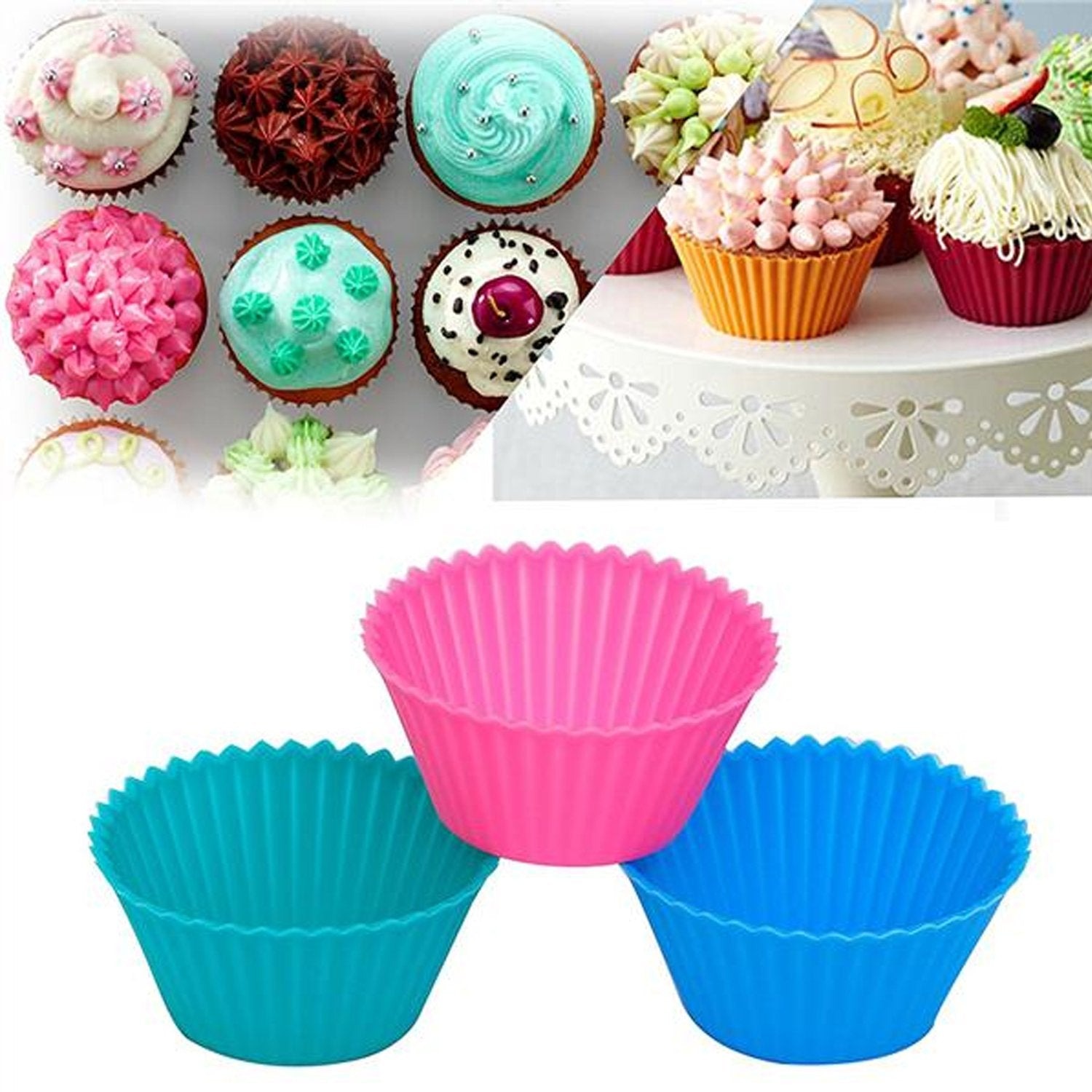 0797 Silicone Cup Cake Mould (1Pc) - India, 0.034 kgs