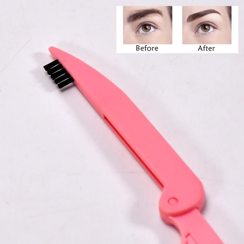 6648 3 in 1 Foldable Eyebrow Brush and Lash Comb,Double Ended Brow Brush Makeup Brush - China, 0.021 kgs