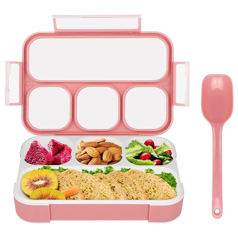 5212 Lunch Box 4 Compartment With Leak Proof Lunch Box For School & Office Use - India, 0.28 kgs