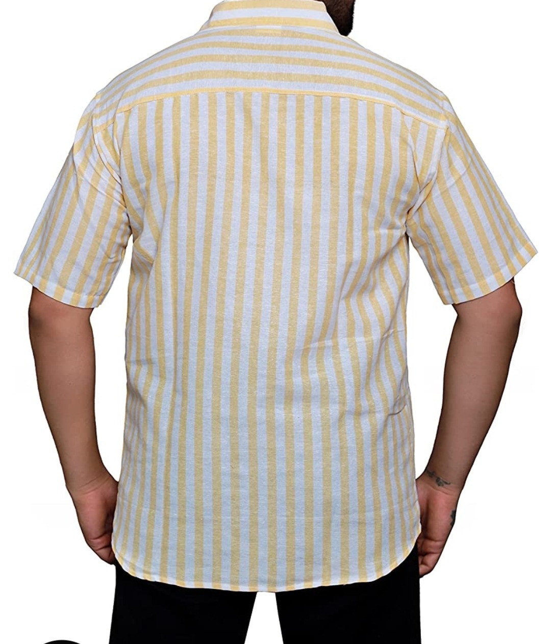 HALF-L42-SHIRT-YELLOW Khadi Cotton Half Sleeve Shirt - XL / 42, 0.25 kgs, India