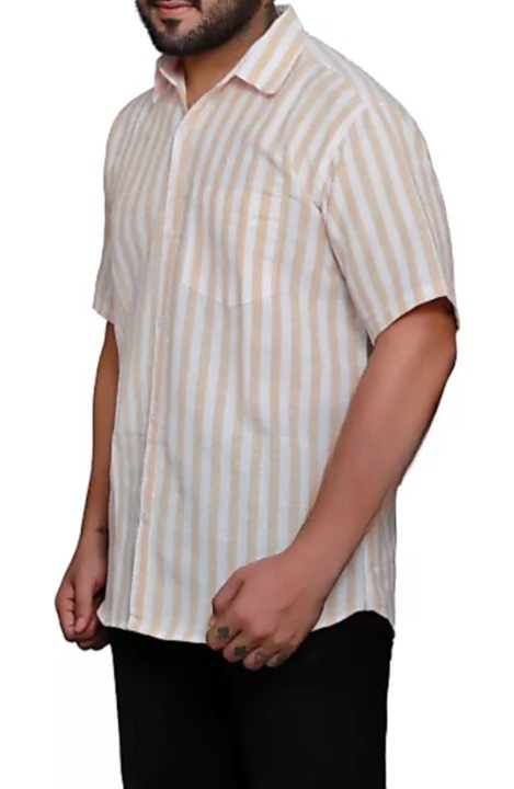HALF-L42-SHIRT-ORANGE Khadi Cotton Half Sleeve Shirt - India, XL / 42, 0.25 kgs