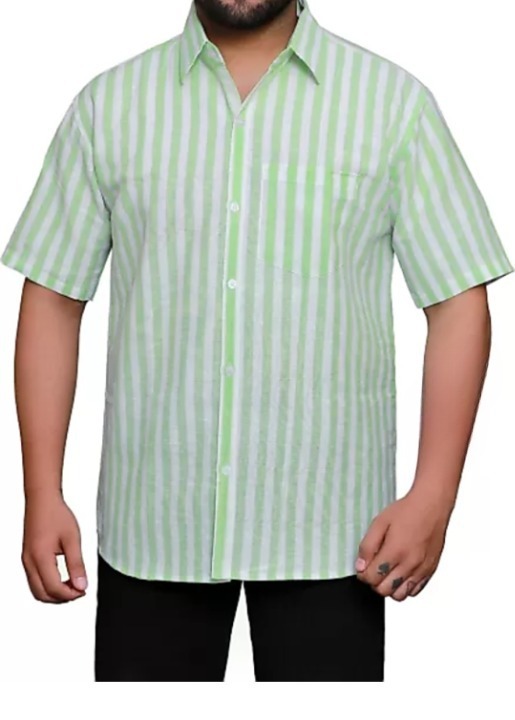 HALF-L40-SHIRT-GREEN Khadi Cotton Half Sleeve Shirt - India, L / 40, 0.25 kgs