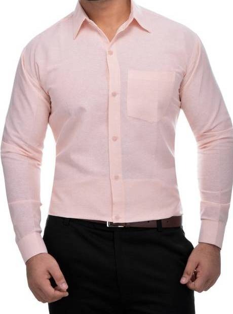 FULL-P42-SHIRT-PINK Khadi Cotton Full Sleeve Shirt - India, XL / 42, 0.25 kgs