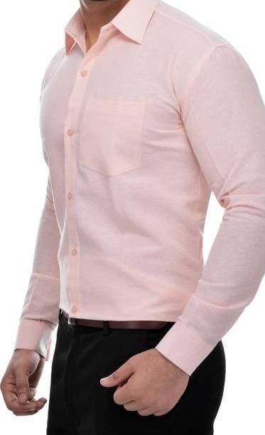 FULL-P38-SHIRT-PINK Khadi Cotton Full Sleeve Shirt - India, M / 38, 0.25 kgs