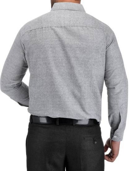 FULL-P44-SHIRT-GREY Khadi Cotton Full Sleeve Shirt - India, XXL / 44, 0.25 kgs