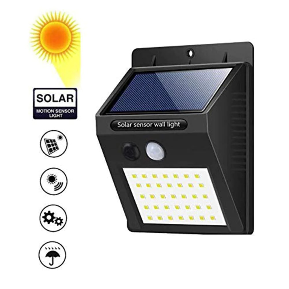 0213 Solar Security LED Night Light for Home Outdoor/Garden Wall (Black) (20-LED Lights) - 0.16 kgs, China