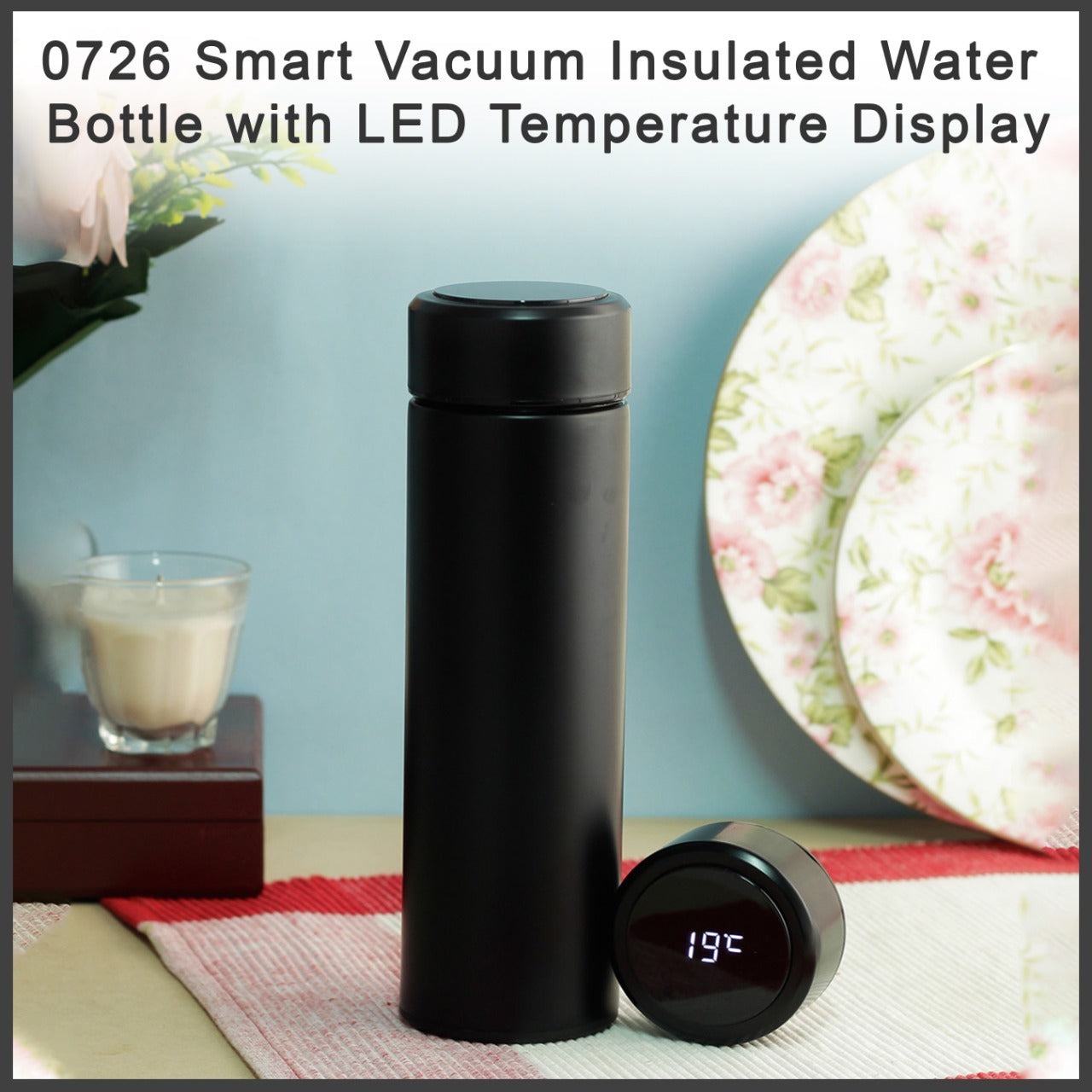 0726 Smart Vacuum Insulated Water Bottle with LED Temperature Display - 0.322 kgs, China