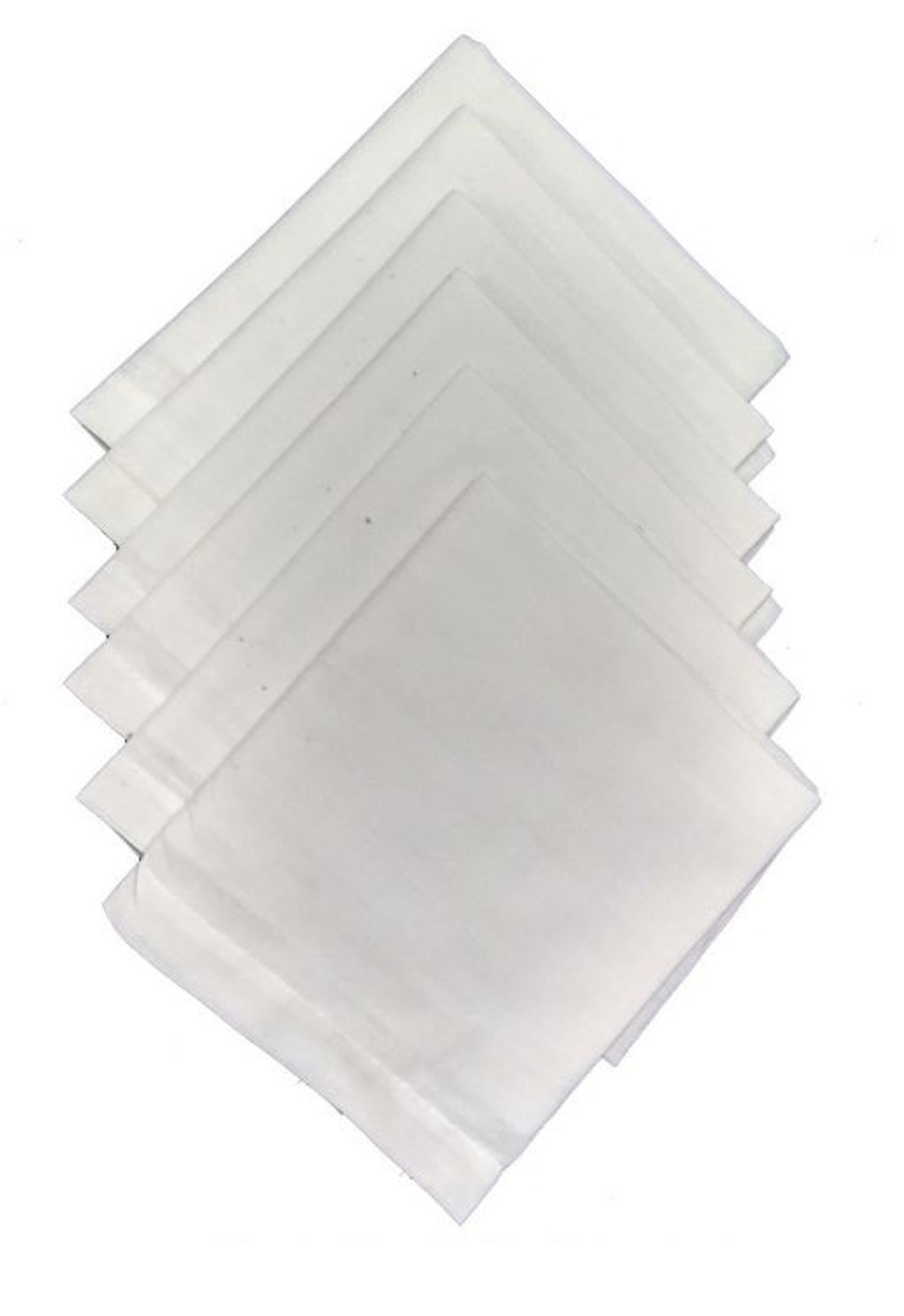 JAMBO-W6 Hanky 18x20 Inch Pack of 12 - 18x20 Inch, White, 0.2 kgs, India