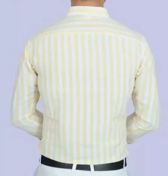 FULL-L44-SHIRT-YELLOW Khadi Cotton Full Sleeve Shirt - XXL / 44, 0.25 kgs, India