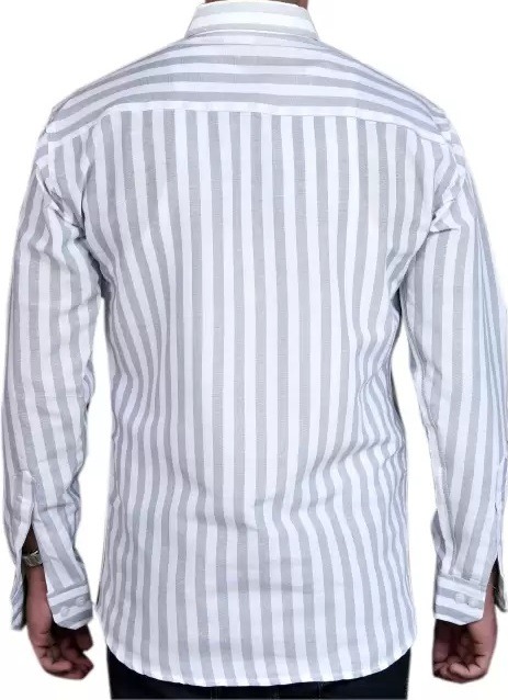 FULL-L44-SHIRT-GREY Khadi Cotton Full Sleeve Shirt - XXL / 44, 0.25 kgs, India