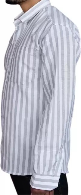 FULL-L42-SHIRT-GREY Khadi Cotton Full Sleeve Shirt - XL / 42, 0.25 kgs, India