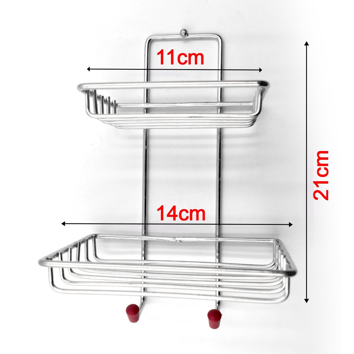 1763 Kitchen Bathroom Soaps Storage Rack with 2 Hook for Home - India, 0.802 kgs