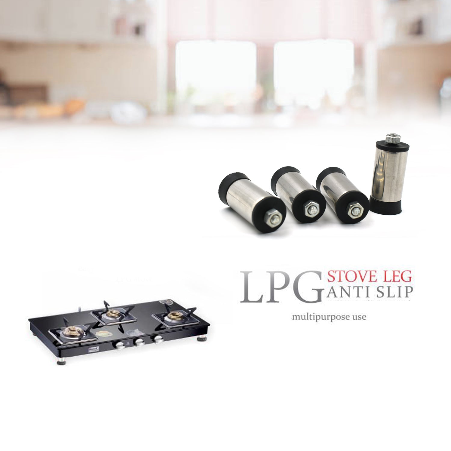 2021 Stainless Steel LPG Stove Legs 4pcs - India, 0.209 kgs