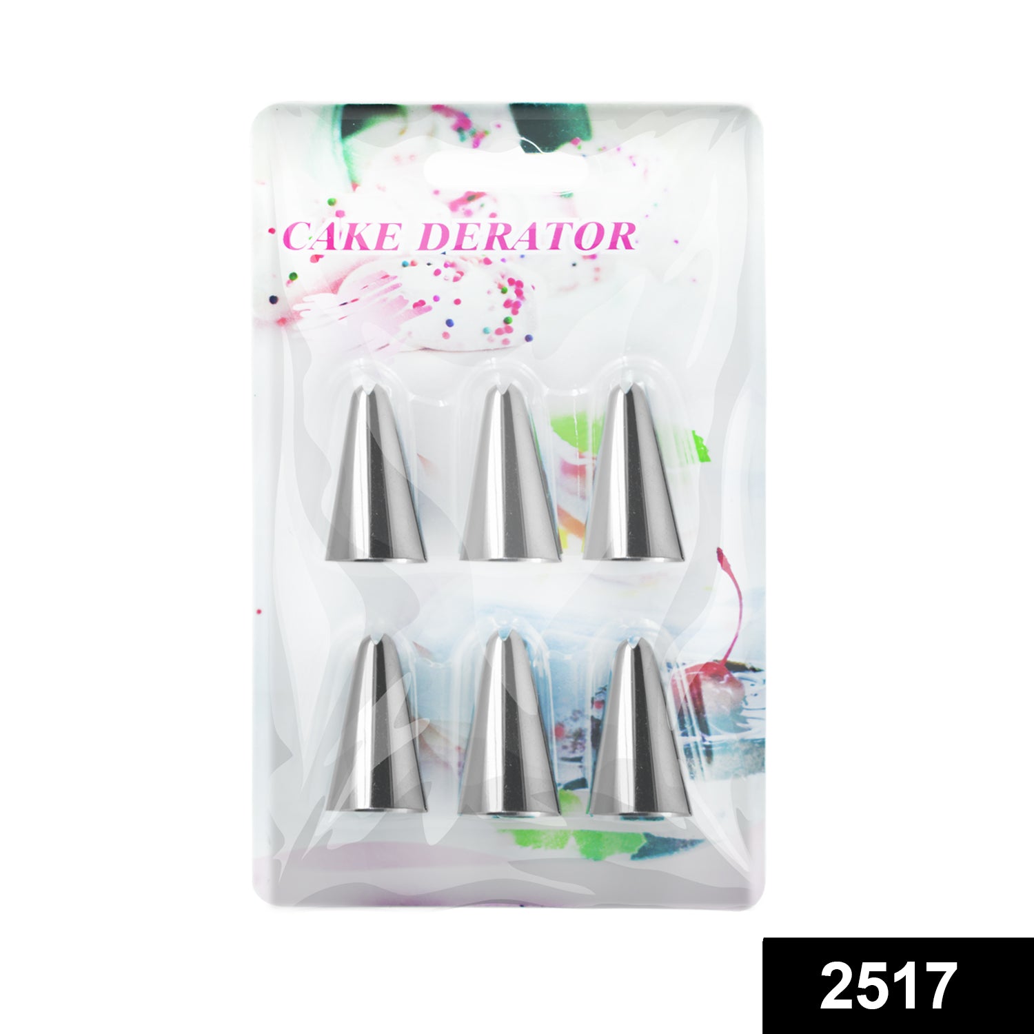 2517 Cake Decorating Stainless Steel Nozzle (6pcs) - China, 0.064 kgs