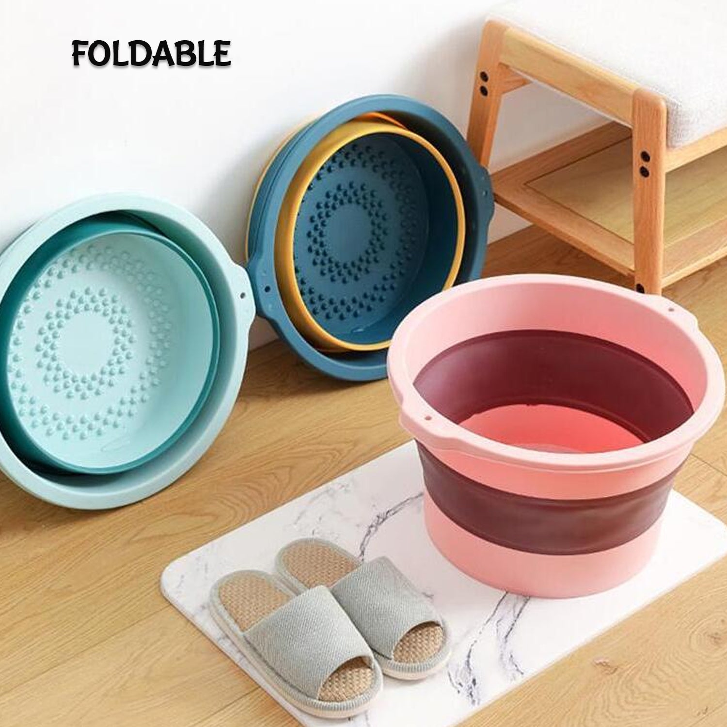 2786 Multi-Purpose Portable Collapsible Folding Tub, with Hanging Hole & Save Storage Space, Also use for Foot Spa. - China, 2.138 kgs