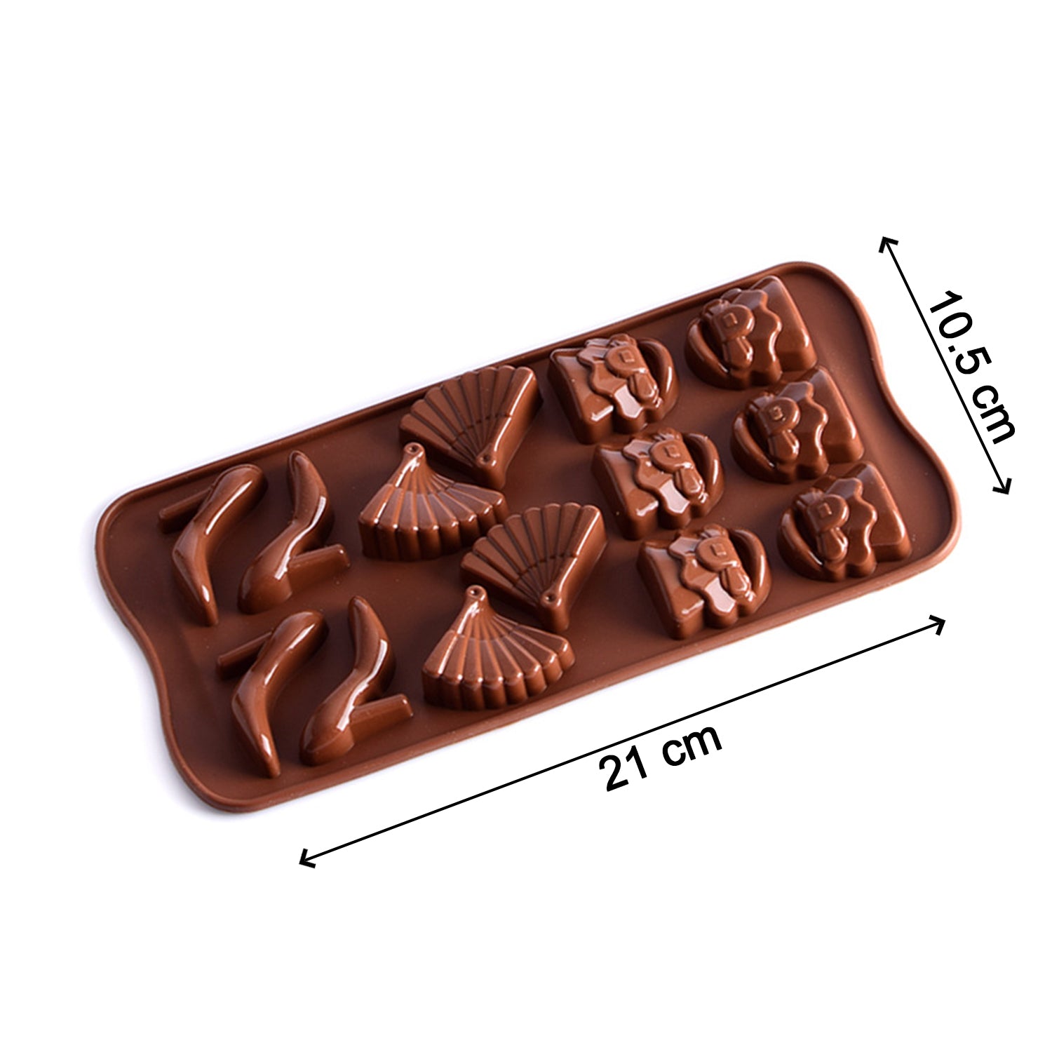 4736 14 Cavity Purse Sandle Heel Sandal Chocolate Mould (1Pc Only) - China, 0.107 kgs