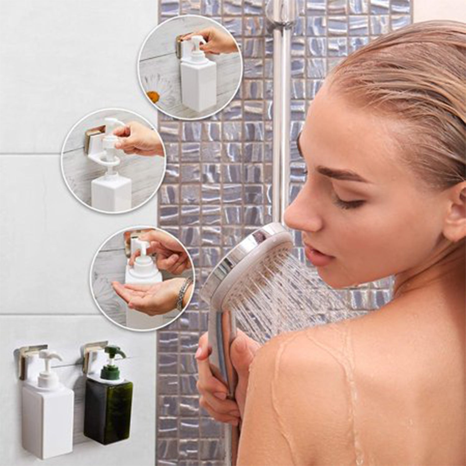 6166 6 Pc Shampoo Holder Hook For Holding Shampoo Bottles Easily. - India, 0.25 kgs