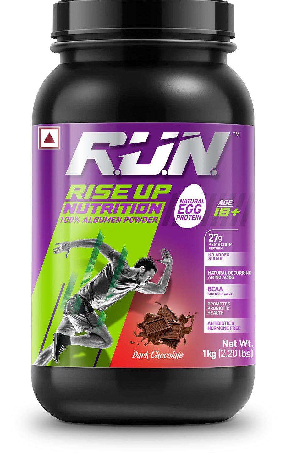 R.U.N  Rise Up Nutrition Egg Albumen Powder ( Dark Chocolate ) - 1 kg