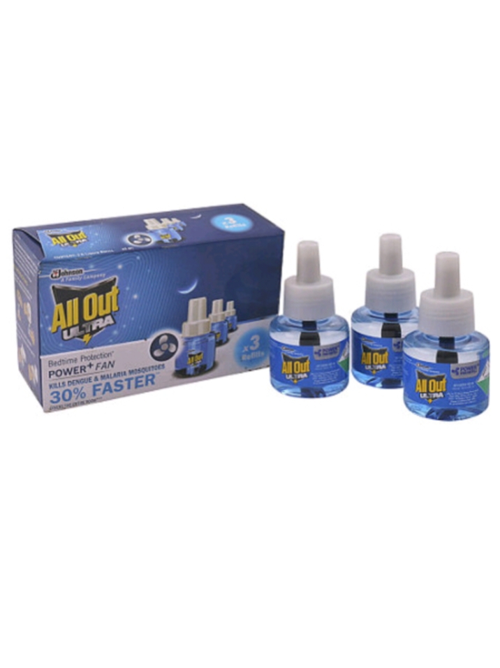 All Out Ultra Power+Fan Mosquito Repellent Refill 45ml(Pack Of 3)