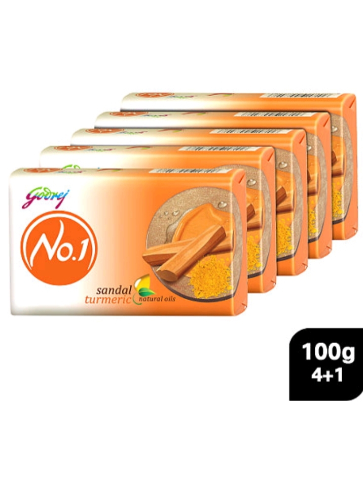 Godrej No.1 Sandal & Turmeric Soap 100g(Pack Of 5)